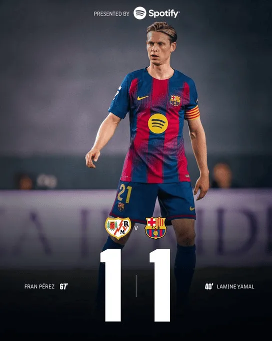 Barca traci punkty z Rayo!