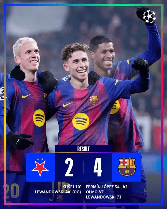 Barca wygrywa ze Slavią!