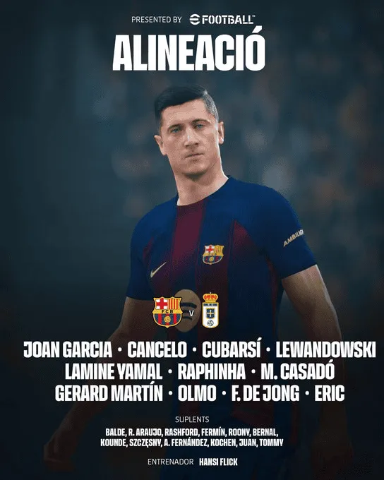 Jedenastka FC Barcelony na mecz z Realem Oviedo!