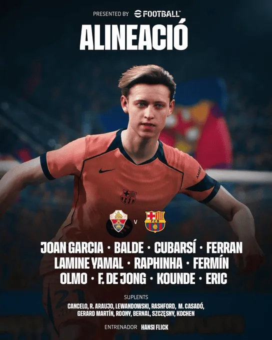 Tak FC Barcelona wyjdzie na wyjazdowy mecz z Elche!
