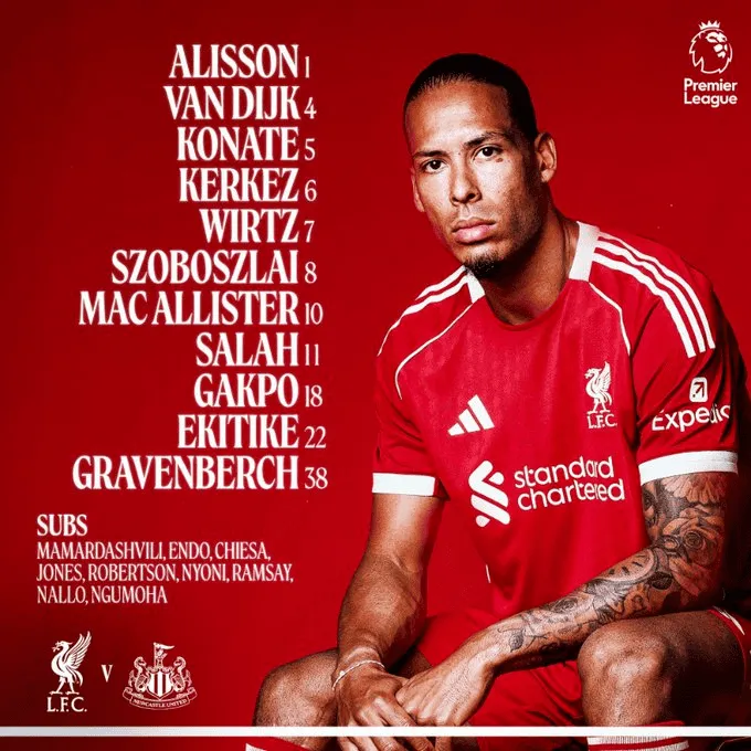 XI Liverpoolu na pojedynek z Newcastle!