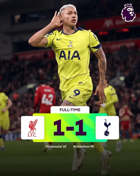 Liverpool remisuje ze zdziesiątkowanym Tottenhamem!