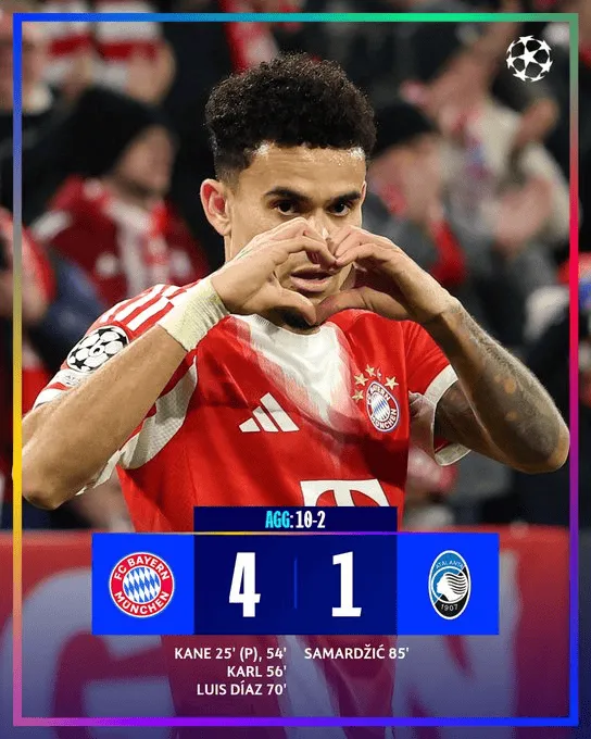 Bayern zapakował DZIESIĘĆ bramek Atalancie w dwumeczu!