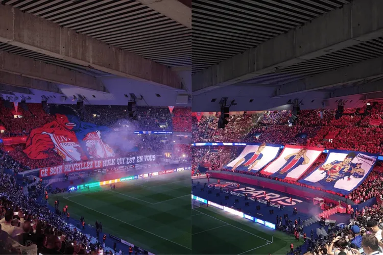 POTĘŻNA oprawa kibiców PSG przed meczem z Liverpoolem!