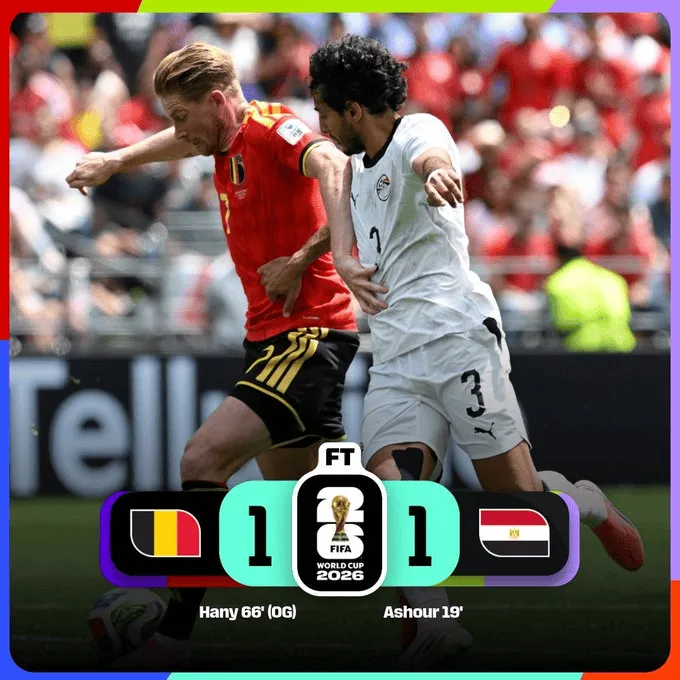 Podział punktów w meczu Belgia - Egipt!