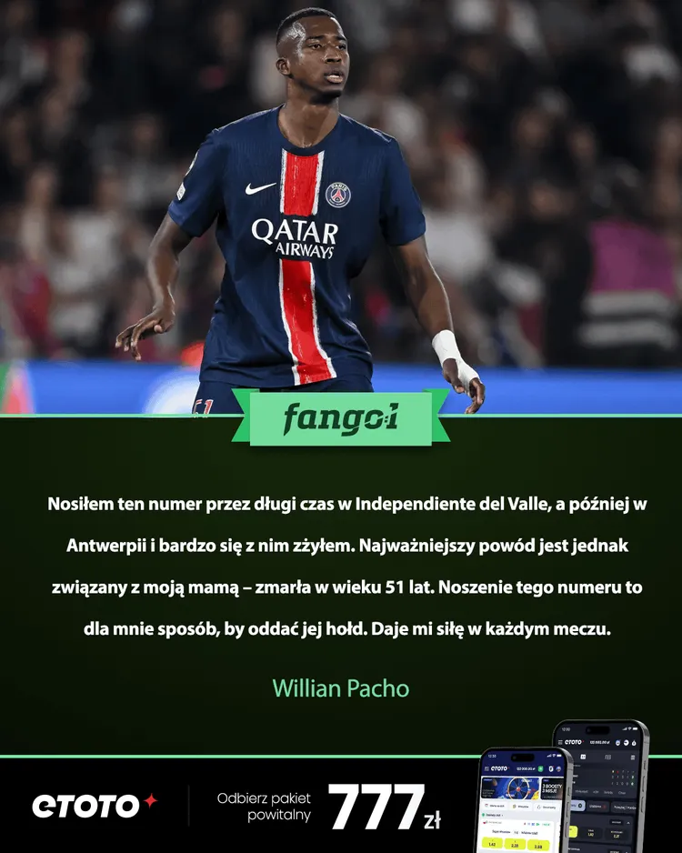 Willian Pacho tłumaczy wybór numeru 51
