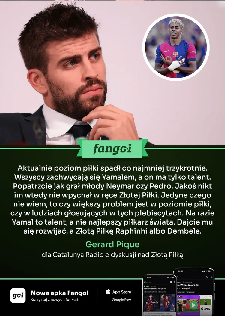 Gerard Pique krytykuje nazywanie Yamala "najlepszym piłkarzem na świecie"!