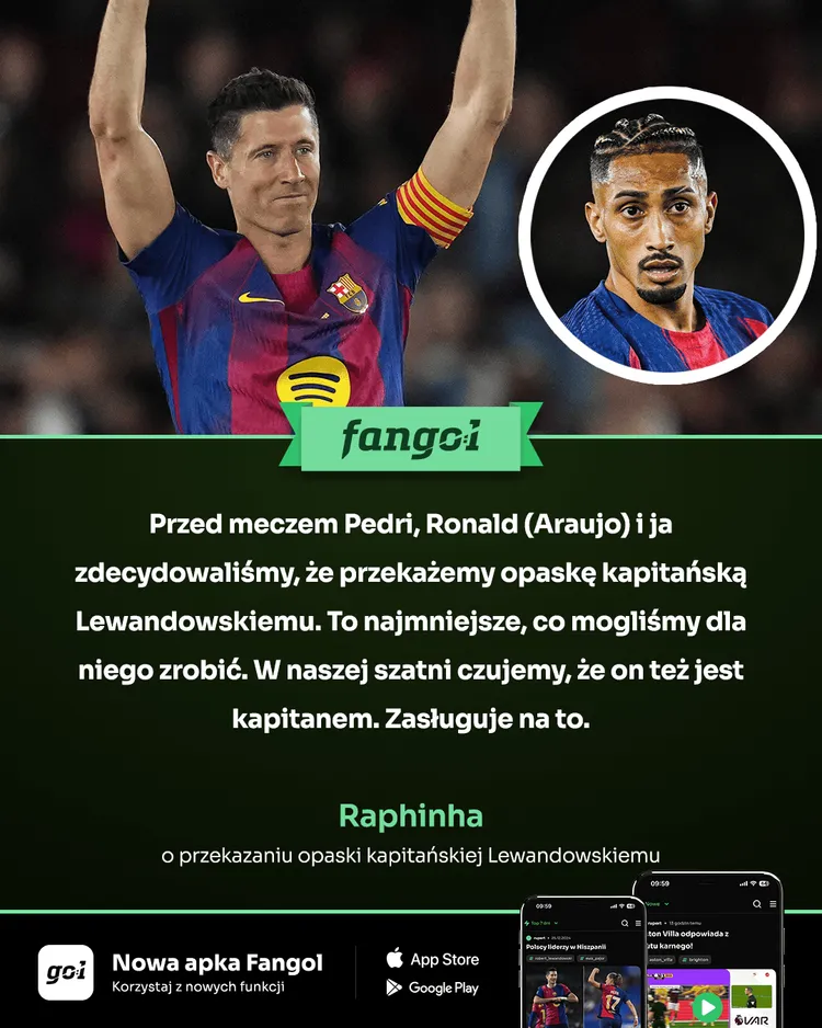 Raphinha wytłumaczył dlaczego przekazał opaskę Lewandowskiemu!