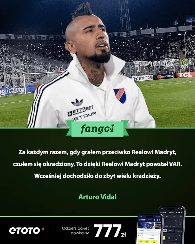 Arturo Vidal uderza w Real Madryt