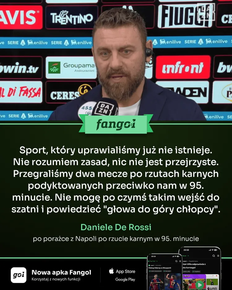 De Rossi grzmi po porażce z Napoli!