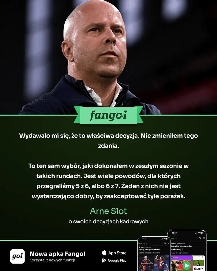 Arne Slot o swoich ostatnich decyzjach!