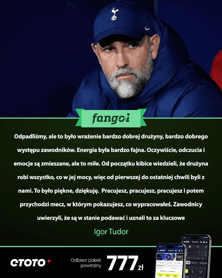 Igor Tudor: Odpadliśmy, ale to było wrażenie bardzo dobrej drużyny..