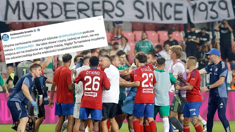 Ambasada Izraela reaguje na skandal podczas meczu Rakowa z Maccabi Hajfa – klub podejmuje działania